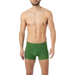 bruno banani Shorts stripes Effects 2201-2271/4208 Trunk, Baumwolle-Modal, Leuchtgrün-schwarz gestreift, Hellgrün-grün-schwarz