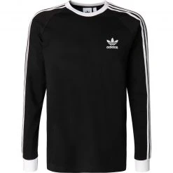 adidas ORIGINALS 3-Stripes Ls black GN3478 Longsleeve, Baumwolle, Schwarz