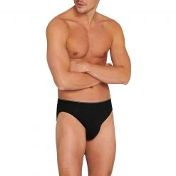 Schiesser Supermini 173807/000 Slip, Baumwoll-Stretch, Schwarz