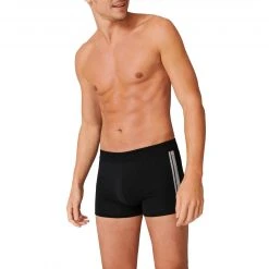 Schiesser Shorts 3er Pack 173816/000 Trunks, Baumwoll-Stretch, Schwarz