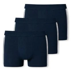 Schiesser Shorts 3er Pack 173816/803 Trunks, Baumwoll-Stretch, Dunkelblau -MR Wasch Geschaft 362280 norm4