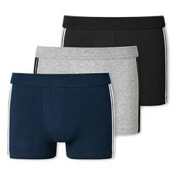 Schiesser Shorts 3er Pack 173816/904 Trunks, Baumwoll-Stretch, Schwarz-blau, Multicolor -MR Wasch Geschaft 362281 norm4