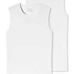 Schiesser Tank Top 2er Pack 173980/100 Tanktops, Baumwoll-Stretch, Weiß -MR Wasch Geschaft 362283 norm4