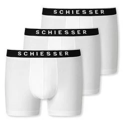 Schiesser Shorts 3er Pack 173983/100 Trunks, Baumwoll-Stretch, Weiß -MR Wasch Geschaft 362301 norm4