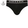Schiesser Rio-Slip 3er Pack 173984/000 Slips, Baumwoll-Stretch, Schwarz