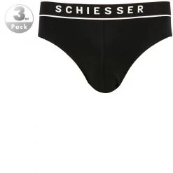 Schiesser Rio-Slip 3er Pack 173984/000 Slips, Baumwoll-Stretch, Schwarz