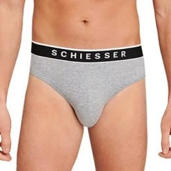 Schiesser Rio-Slip 3er Pack 173984/202 Slips, Baumwoll-Stretch, Grau meliert, Grau -MR Wasch Geschaft 362307 norm3