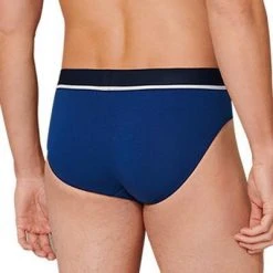 Schiesser Rio-Slip 3er Pack 173985/908 Slips, Baumwoll-Stretch, Marine, Blau-schwarz -MR Wasch Geschaft 362324 norm3