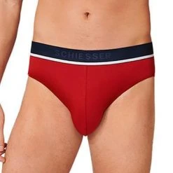 Schiesser Rio-Slip 3er Pack 173985/909 Slips, Baumwoll-Stretch, Rot-blau grau, Rot-blau-grau -MR Wasch Geschaft 362325 norm2