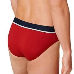 Schiesser Rio-Slip 3er Pack 173985/909 Slips, Baumwoll-Stretch, Rot-blau grau, Rot-blau-grau -MR Wasch Geschaft 362325 norm3