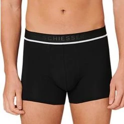 Schiesser Shorts 3er Pack 173986/901 Trunks, Baumwoll-Stretch, Schwarz-grau meliert, Schwarz-grau -MR Wasch Geschaft 362327 norm2