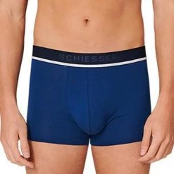 Schiesser Shorts 3er Pack 173986/908 Trunks, Baumwoll-Stretch, Blau-schwarz -MR Wasch Geschaft 362328 norm2