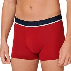 Schiesser Shorts 3er Pack 173986/909 Trunks, Baumwoll-Stretch, Rot-blau grau, Rot-blau-grau -MR Wasch Geschaft 362329 norm2