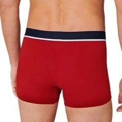Schiesser Shorts 3er Pack 173986/909 Trunks, Baumwoll-Stretch, Rot-blau grau, Rot-blau-grau -MR Wasch Geschaft 362329 norm3
