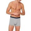 Schiesser Shorts 3er Pack 173986/910 Trunks, Baumwoll-Stretch, Grau-blau-schwarz, Schwarz-blau-grau