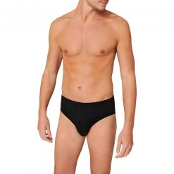 Schiesser Supermini 3er Pack 173987/000 Slips, Baumwoll-Stretch, Schwarz