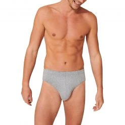 Schiesser Supermini 3er Pack 173987/901 Slips, Baumwoll-Stretch, Grau-blau-schwarz, Schwarz-blau-grau