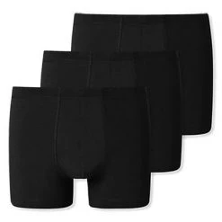 Schiesser Shorts 3er Pack 173988/000 Trunks, Baumwoll-Stretch, Schwarz -MR Wasch Geschaft 362334 norm4