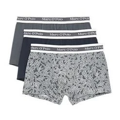 Marc O'Polo Shorts 3er Pack 174519/203 Trunks, Baumwoll-Stretch, Anthrazit-nachtblau, Anthrazit -MR Wasch Geschaft 362409 norm4