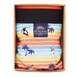 MC ALSON Jersey Boxer-Shorts J4204/blau-orange Trunk, Baumwoll-Jersey, Blau-orange gemustert -MR Wasch Geschaft 362701 norm3