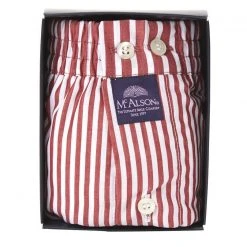 MC ALSON Boxer-Shorts 0233/rot-weiß Boxershorts, Baumwolle, Kirschrot-weiß -MR Wasch Geschaft 363886 norm3