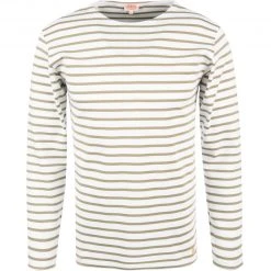 Armor lux T-Shirt 02297/GWX Longsleeve, Baumwolle, Weiß-grün gestreift, Weiß-grün