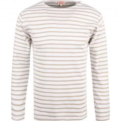 Armor lux T-Shirt 02297/GWZ Longsleeve, Baumwolle, Weiß-sand gestreift, Weiß-sand