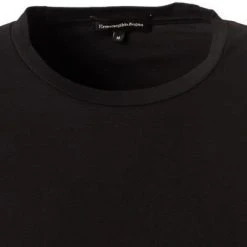 Ermenegildo Zegna Stre. Cot. T-Shirt N2M20005/001 Baumwolle, Schwarz -MR Wasch Geschaft 364795 norm2