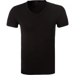 Ermenegildo Zegna Stre. Cot. V-Shirt N2M80005/001 T-Shirt, Baumwolle, Schwarz