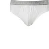 Ermenegildo Zegna Bi Pack Midi Brief N2X40008/100 Slips, Baumwoll-Stretch, Weiß