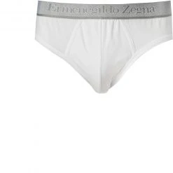 Ermenegildo Zegna Bi Pack Midi Brief N2X40008/100 Slips, Baumwoll-Stretch, Weiß