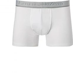 Ermenegildo Zegna Bi Pack Boxer N2X44008/100 Trunks, Baumwoll-Stretch, Weiß