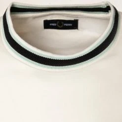 Fred Perry T-Shirt M1637/129 Longsleeve, Baumwolle, Wollweiß, Schneeweiß -MR Wasch Geschaft 365202 norm2