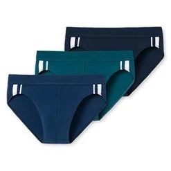 Schiesser Rio-Slips 3er Pack 173815/908 Bio Baumwoll-Stretch, Navy-petrol-schwarz, Blau-petrol -MR Wasch Geschaft 366202 norm4