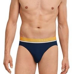 Schiesser Rio-Slips 3er Pack 173771/901 Bio Baumwoll-Stretch, Dunkelblau, Orange-blau-graugrün -MR Wasch Geschaft 366209 norm2