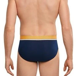 Schiesser Rio-Slips 3er Pack 173771/901 Bio Baumwoll-Stretch, Dunkelblau, Orange-blau-graugrün -MR Wasch Geschaft 366209 norm3