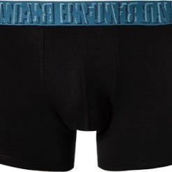 bruno banani Shorts 2er Pack 2201-2283/4234 Trunks, Baumwoll-Stretch, Petrol-schwarz gemustert, Imperialblau-schwarz -MR Wasch Geschaft 370121 norm2