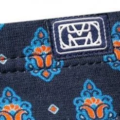 HOM Comfort Micro Briefs Frioul 402084/P0RA Slip, Baumwoll-Stretch, Navy-orange gemustert, Marine -MR Wasch Geschaft 371019 norm3