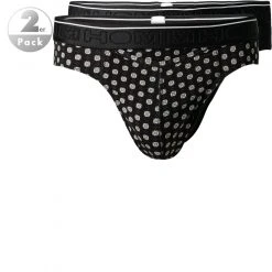 HOM Mini Briefs HO1 Dominique 402135/D042 Slips, Baumwoll-Stretch, Schwarz gemustert, Schwarz
