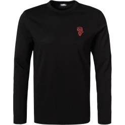 KARL LAGERFELD T-Shirt 755071/0/512224/990 Longsleeve, Baumwolle Logo-Print am Rücken, Schwarz