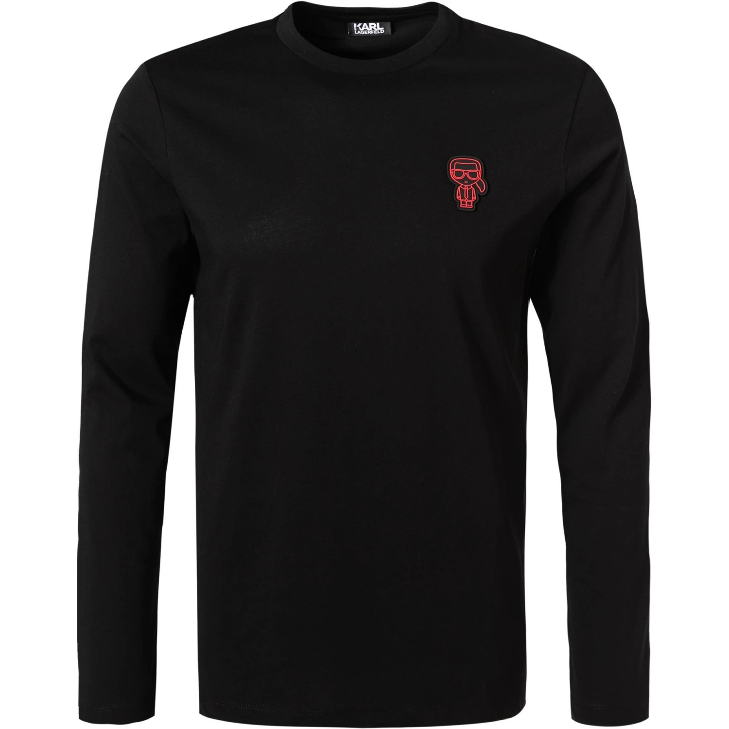 KARL LAGERFELD T-Shirt 755071/0/512224/990 Longsleeve, Baumwolle Logo-Print am Rücken, Schwarz 1 KARL LAGERFELD T-Shirt 755071/0/512224/990 Longsleeve, Baumwolle Logo-Print am Rücken, Schwarz