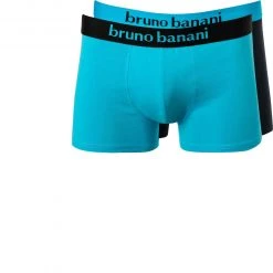 bruno banani Shorts 2er Pack Flow. 2203-1388/4308 Trunks, Baumwoll-Stretch, Türkis-schwarz