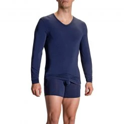 Olaf Benz PEARL2100 Longsleeves 130315/4603 Baumwoll-Stretch, Dunkelblau