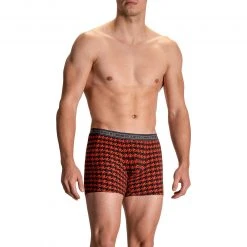 Olaf Benz RED2108 Boxerpants 108860/9308 Trunk, Baumwoll-Stretch, Rot gemustert, Rot