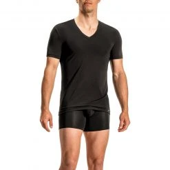 Olaf Benz PEARL2115 V-Neck 130334/8000 T-Shirt, Modal, Schwarz