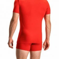 Olaf Benz RED1601 V-Shirt 107418/3000 T-Shirt, Baumwoll-Stretch, Rot -MR Wasch Geschaft 372157 norm2