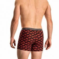 Olaf Benz RED2116 Boxerpants 108890/9383 Trunk, Baumwoll-Stretch, Rot-schwarz gemustert, Rot-schwarz -MR Wasch Geschaft 372161 norm2