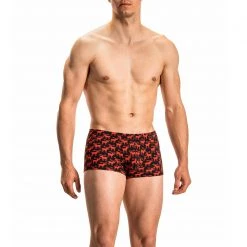 Olaf Benz RED2116 Minipants 108891/9383 Trunk, Baumwoll-Stretch, Rot-schwarz gemustert, Rot-schwarz