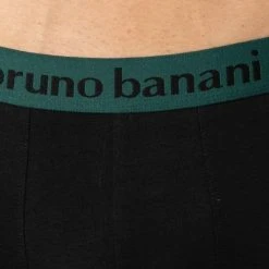 bruno banani Shorts 2er Pack Flow. 2203-1388/4310 Trunks, Baumwoll-Stretch, Dunkelgrün-schwarz, Lorbeer-schwarz -MR Wasch Geschaft 372394 norm3