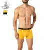 bruno banani Shorts 2er Pack Flow. 2203-1388/4311 Trunks, Baumwoll-Stretch, Gelb-schwarz, Gold-schwarz